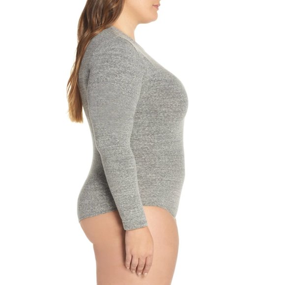 Madewell Gray Crew Neck Bodysuit Small - Picture 4 of 5